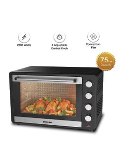 Buy Oven, Rotisserie Function And 120 Minutes Timer With Stay On, Multiple Accessories, High-Efficiency Heating, Indicator Light 75 L 2200 W NT75RCZ Black in UAE