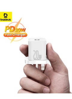 اشتري 20W iPhone Charger Type C PD 3.0 Fast USB C Charger iPhone 15 Fast Charger Head Type-C Power Plug Universal Travel Adapter USB-C Plug For iPhone 15/15 Pro Max/15 Pro/15 Plus/14/13/12/11, And More White في الامارات