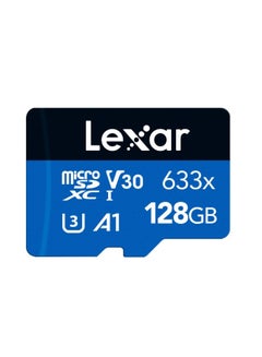 Buy Lexar 633x Micro SD Memory Card for Smartphones/Tablets/Cameras, 128GB 100MB/s 128 GB in Saudi Arabia