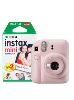 Buy Fujifilm Instax Mini 12 Instant Camera with 20 Shot Film Pack - Blossom Pink in Egypt