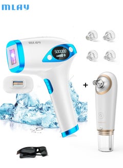 Buy T4 Painless IPL Hair Removal, Laser Hair Removal With Cooling System, 500,000 Flashes Permanent Hair Removal Device For Women And Men (With Blackhead Removal) in Saudi Arabia