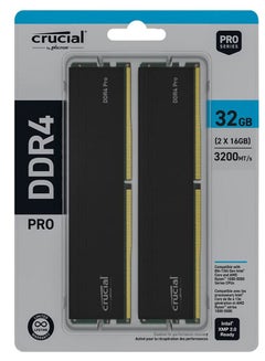 Buy Pro 32GB 2 x 16GB DDR4-3200 PC4-25600 CL22 Dual Channel Desktop Memory Kit CP2K16G4DFRA32A - Black in UAE