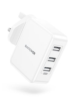 Buy 30W 3-Port USB Wall Charger White in UAE