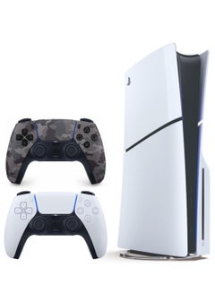 Buy PlayStation 5 Slim Disc Console With Extra Wireless Controller - Grey Camouflage in Saudi Arabia