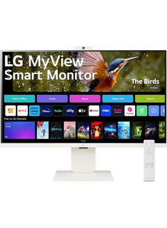 Buy 32SR85U-W 32-inch MyView 4K UHD, IPS Display, webOS Smart Monitor, ThinQ Home, USB Type-C 90W PD, Built-in FHD Webcam & Speaker, HDR 10, AirPlay 2, Screen Share, Bluetooth White in UAE