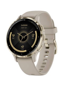 Buy Garmin Venu3S Soft gold stainless steel bezel French grey Case And Silicone Band in UAE