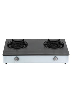 Buy Stainless Steel Gas Cooker, 2 Cast Iron Burner Stove, Low Gas Consumption and Improved Flow for Efficient Heating/ Auto Ignition System, LPG Stovetop, Perfect for Home, Apartments, Kitchen Use GGC31048 Black & Silver in UAE