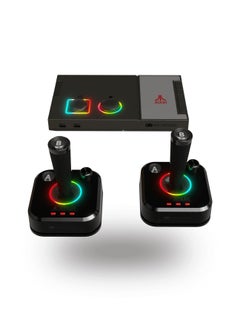 اشتري Atari Game Station Pro Video Game Console With 2 Wireless Joysticks 200+ Games Included Retro Video Game System HDMI RGB LED Lights Officially Licensed في الامارات