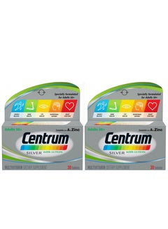 اشتري Centrum Silver Pack Of 2 Multivitamin And Multimineral Supplement - 60 Tablets (30 x 2) في السعودية