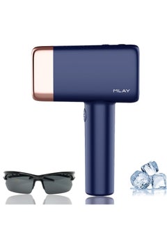 Buy Newest T14 Laser Painless Fast Hair Removal 3℃ Cold Compress/5-Levels/500000 Pulses Dark Blue in UAE