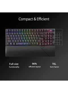 اشتري ASUS ROG Strix Scope II 96 Wireless Gaming Keyboard, Tri-Mode Connection, Dampening Foam & Switch-Dampening Pads, Hot-Swappable Pre-lubed ROG NX Snow Switches, PBT Keycaps, RGB-Black في الامارات