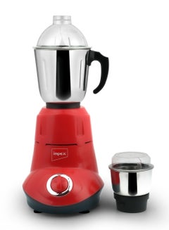 Buy Blender 2 In 1 Mixer Grinder, Powerful Motor, Stainless Steel Jars And Blade, 3 Speed With Pulse Control, Overload Protection 550 W BL 319C RED in UAE