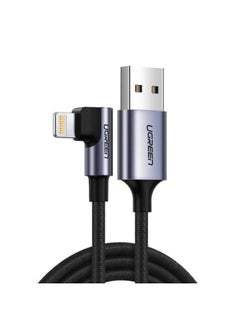 Buy 60521 Charging Cable for iPhone with 90 Degree Right Angle MFi Certified, 3 Feet - Grey in Egypt