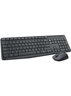 Buy Wireless Keyboard and Mouse Set for Windows, 2.4 GHz Wireless Unifying USB Receiver, 15 FN Keys, Long Battery Life, Compatible with PC, Laptop grey in Egypt