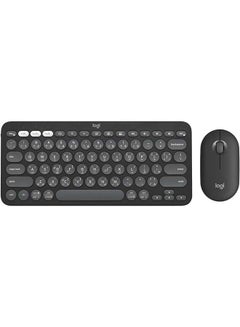 Buy Pebble 2 Combo, Wireless Keyboard and Mouse, Quiet and Portable, Customisable, Logi Bolt, Bluetooth, Easy-Switch for Windows, macOS, iPadOS, Chrome, ARA Layout Graphite in UAE