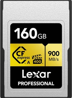 Buy Professional 160GB CFexpress Type A Gold Series Memory Card, Up to 900MB/s Read, Cinema-Quality 8K Video, Rated VPG 400 (LCAGOLD160G-RNENG) 160 GB in UAE