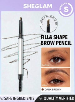 Buy Dual-Ended Fine Eyebrow Pencil - Waterproof Double Head DARK BROWN in Egypt