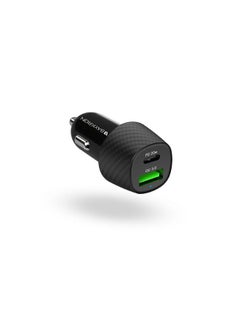 Buy Baykron Smart Charger USB 18W QC 3.0, USB-C 20W PD, 3A Car with Qualcomm Quick Charge - Black in Egypt