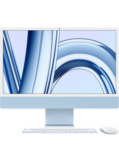 Buy 24-Inch iMac AIO Desktop Computer with M3 Chip, 4.5K Retina Display, M3 8-Core CPU and 10-Core GPU, 24GB RAM, 1TB SSD/Touch ID & Magic Mouse, macOS English BLUE in UAE