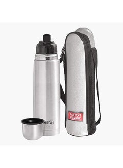 Buy Bullet Vacuum Flask With Flip Lid And Pouch 750 ml Silver/Black 9.09 x 30.51cm in UAE