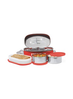 Buy MILTON Executive Lunch Insulated Tiffin, 2 Containers, 280 ml each, 1 Container, 450 ml, Red| Microwave Safe | Easy to carry | Leak proof | Stainless Steel & Plastic | Insulated Tiffin Red 450ml in UAE