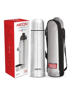 اشتري Milton Thermosteel Flip Lid 1000, Double Walled Vacuum Insulated Thermos| 34 oz | 24 Hours Hot and Cold Water Bottle with Cover, Stainless Steel, BPA Free,Leak Proof | Silver 1000ml في الامارات