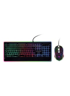 اشتري Keyboard and Mouse with Multimedia Keys  Waterproof 4D Button Optical Tracking  RGB Light Black في السعودية