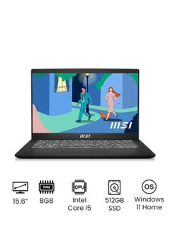 Buy Modern M15 Laptop With 15.6-Inch FHD Display, Core i5-1235U Processor/8GB RAM/512GB SSD/Intel Iris Xe Graphics/Windows 11 Home English/Arabic Black in Saudi Arabia