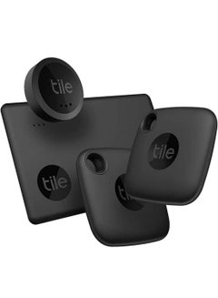 اشتري Essentials 2022 Bluetooth Item Finder Set - 4 Pack 2 Black Mates, 1 Slim, 1 Sticker, Works With Alexa And Google Smart Home, iOS And Android Compatible, Find Your Keys, Wallets, Remotes And More Multicolor في الامارات