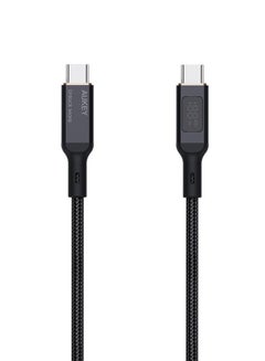 اشتري Nylon Braided USB-C To USB-C Cable With LCD Display 1M 100W Black في السعودية