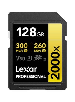 اشتري Professional 2000x 128GB SDXC UHS-II Card, Up To 300MB/s Read, for DSLR, Cinema-Quality Video Cameras (LSD2000128G-BNNNU) 128 GB في السعودية