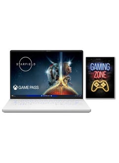 اشتري Rog Zephyrus G14 Gaming Laptop With 14-Inch QHD+ Display, AMD Ryzen 7 7735HS Processor/16GB RAM/512GB SSD/6GB NVIDIA GeForce RTX 4050 Graphics Card/Windows 11 With Free Gaming Quotes English Moonlight White في الامارات