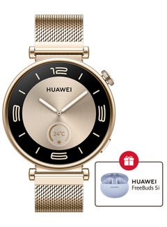 Buy WATCH GT4 41mm Smartwatch Light Gold + Freebuds 5i Gift Blue in Egypt