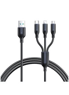 Buy S-1T3018A15  3.5A Lightning+Type-C+Micro 3-in-1 Charging Cable /1.2M black in Egypt