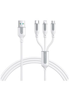 Buy S-1T3018A15  3.5A Lightning+Type-C+Micro 3-in-1 Charging Cable /2M White in Egypt