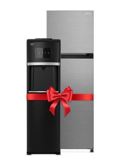 Buy 380L Gross, Net 260L, Top Mount Double Door Refrigerator, No Frost Fridge Freezer, High Power, Water Dispenser, Bottom Loading, Hot And Cold 380 L HRTN5275MFXAE+HWD-B30000 Silver/Black in UAE