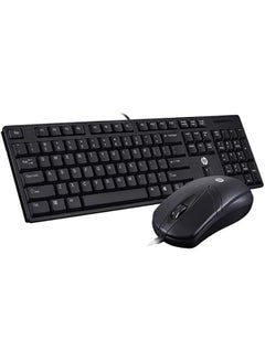 Buy K100 USB WIRED ULTRA SLIM KEY BOARD AND MOUSE COMBO, MOUSE 1200 DPI, FOR LAPTOP AND DESKTOP BLACK -2NH41PA Black in UAE