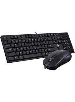 اشتري K100 USB WIRED ULTRA SLIM KEY BOARD AND MOUSE COMBO, MOUSE 1200 DPI, FOR LAPTOP AND DESKTOP BLACK -2NH41PA Black في الامارات