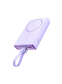 اشتري 10000 mAh Joyroom - Magnetic Power Bank (20W) MagSafe Compatible, USB-C Port, Including USB-C to Lightning Cable Purple في مصر