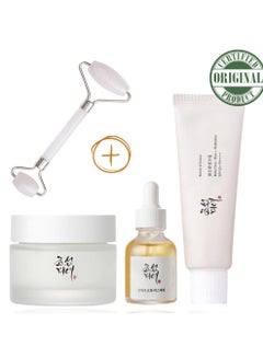 اشتري Glow Kit Glow Serum Propolis Niacinamide Dynasty Cream Sunscreen Relief Sun Probiotics SPF50+ PA++++ 130ml في الامارات