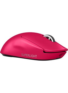 اشتري Logitech G PRO X SUPERLIGHT 2 LIGHTSPEED Wireless Gaming Mouse, Lightweight, LIGHTFORCE Hybrid Switches, HERO 2 Sensor, 32,000 DPI, 5 Programmable Buttons, USB-C Charging, PC & Mac - Magenta في الامارات