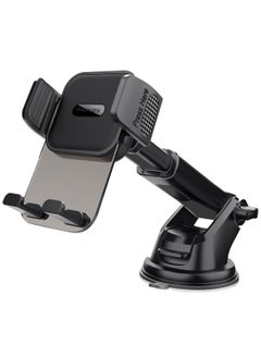 اشتري Innovative Car Phone Holder Transparent Auto Clamping Design Multi-Angle Dashboard And Windshield Mount Black في السعودية