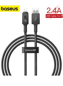 Buy USB-A to Lightning Cable, Aramid Fiber Unbreakable Series (1m) 2.4A iPhone Fast Charger Cable Nylon Braided USB To iPhone Cord For iPhone 14/13/13Pro/13ProMax/12/12Pro/12ProMax/11/11Pro/XS Black in UAE