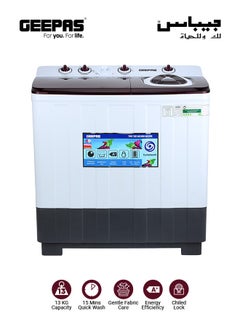 Buy Twin Tub Washing Machine With Air Dry Function 13 kg GSWM18049 White/Red/Black in Saudi Arabia