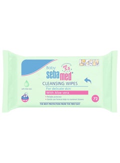 Buy Baby Cleansing Wet Wipes With Aloe Vera 72 Pieces Pack in UAE