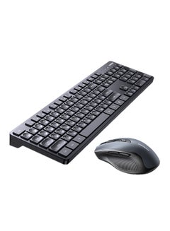 Buy Wireless Keyboard And Mouse Combo English/Arabic Keyboard Black in Saudi Arabia