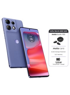 Buy Edge 50 Pro Dual SIM Luxe Lavender 12GB+12GB RAM 512GB 5G With Buds And Accidental Damage Protection - Middle East Version in Saudi Arabia