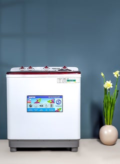 اشتري TwinTub Semi-Automatic 12 Kg Washing Machine |  Top Load Semi Automatic Washing Machine Quick Turbo Wash |Transparent Top Lid | 12 kg 420 W GSWM18043 White/Grey/Meroon في الامارات