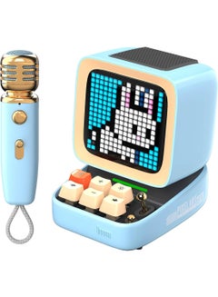 Buy Divoom Ditoo-Mic Retro Pixel Art Game Bluetooth Speaker Microphone Karaoke Function Blue in UAE