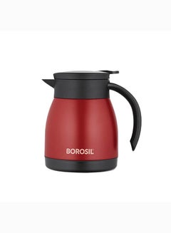 Buy Borosil Vacuum Insulated Stainless Steel Teapot Flask Vacuum Insulated Coffee Pot Red - 500 ml red in UAE